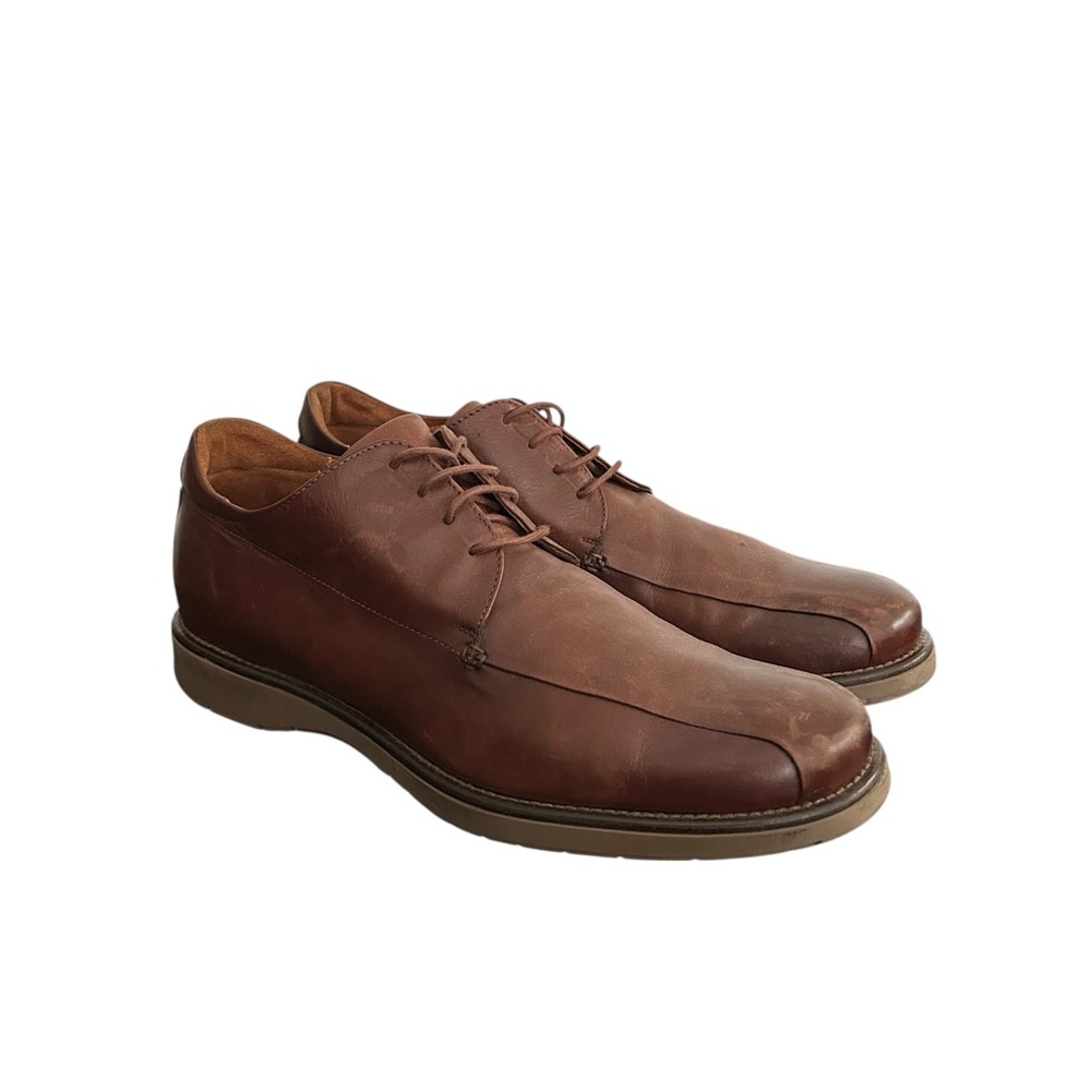 Johnston & Murphy Men’s Oxford Shoes 0890 Brown Leather Made in Italy Size 13